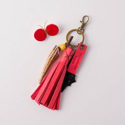鹿革コレクション「生きた証」紅3点セット　AN14