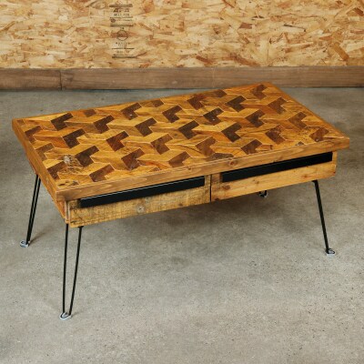 KOZAinoTSUKUE【古材の机】組亀甲 AV11