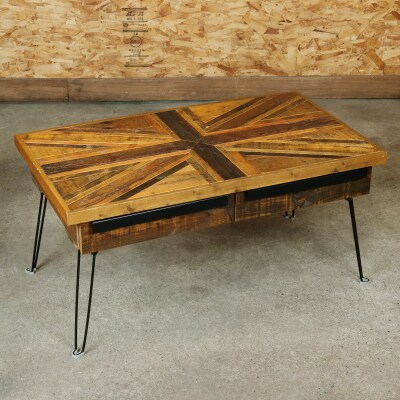 KOZAinoTSUKUE【古材の机】ユニオンジャック AV18