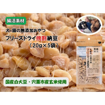 腸活素材　犬・猫の無添加おやつ　フリーズドライ挽割納豆　O23　