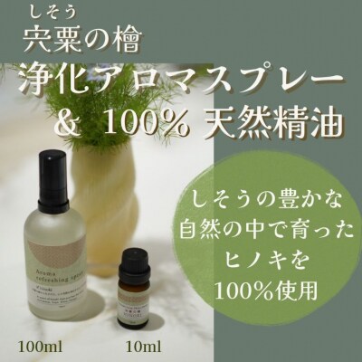 宍粟の檜 ～ 浄化アロマスプレー&精油セット ～ BK3
