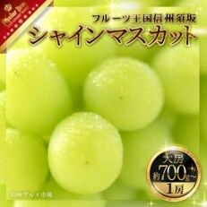 【2023年発送】【特選大房】人気のシャインマスカット(大房)700g以上×1房　信州グルメ市場厳選