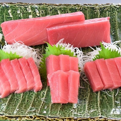 鮪商人セレクト 天然目鉢鮪の中トロ柵赤身柵(a15-334)