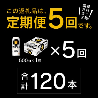 【定期便 5回】ビール 黒ラベル サッポロ 500ml(T0072-2205)