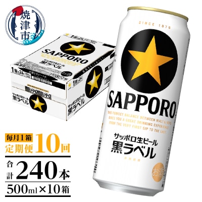 【定期便10回】黒ラベルビール 500ml×1箱(24缶)(T0083-2110)