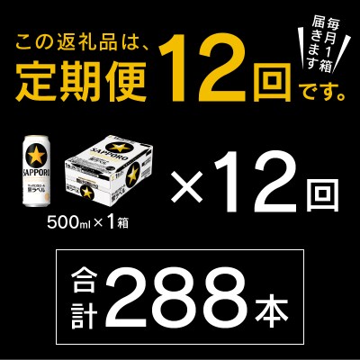 【定期便12回】黒ラベルビール 500ml×1箱(24缶)(T0121-2212d)