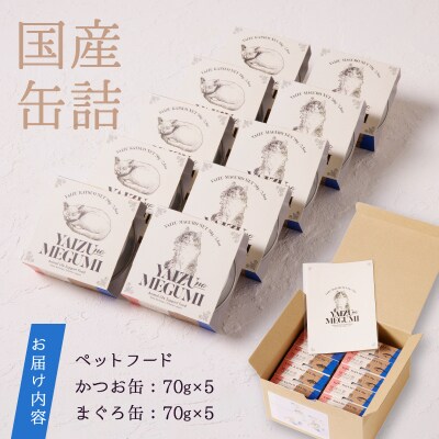 ペット フード 猫 焼津の恵 70g缶 鰹 鮪 計10缶 無添加(a10-832)