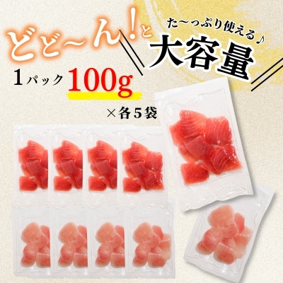 天然鮪 焼津 キハダマグロ ビンチョウマグロ 計1kg(a10-924)