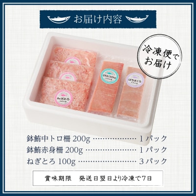 F5 お宝丼セット 天然鉢中とろ・赤身・ねぎとろ F5(a14-047)