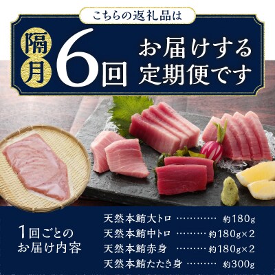 定期便 天然本まぐろ 6回隔月でお届け(b300-016)