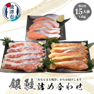 3つの味が楽しめる!銀鮭詰合せ(全15P)(a15-589)