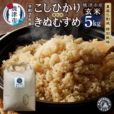 令和7年産　農薬5割減 特別栽培 コシヒカリ または きぬむすめ 玄米5kg(a18-099)