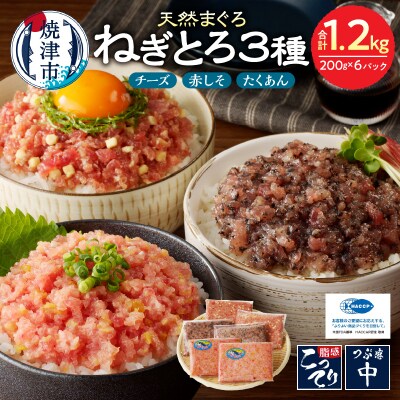 静岡県焼津発!まぐろ問屋のカンタン解凍グルメねぎとろ3種1.2Kgセット! SF5(a11-136)