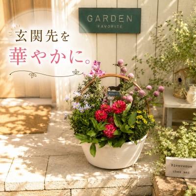 季節のおまかせ寄せ植えバスケット(a10-1174)