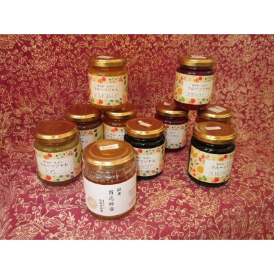 国産はちみつ1本と手作りジャム9本セット(a20-446)