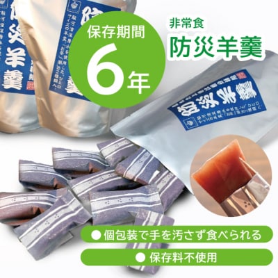 災害 備蓄 6年保存 羊羹 6袋90個 防災 保存食 非常食 菓子 焼津(a20-486)