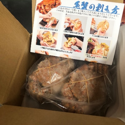 【北海道稚内産】浜茹でボイル毛蟹 約500g×2尾セット