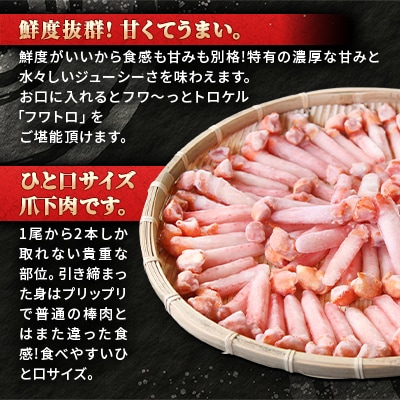 【ご家族で楽しめる】紅ズワイガニ 爪下 剥き身 1kg 北海道 稚内市 国産 海鮮