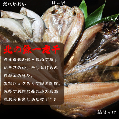 【 北海道 の 居酒屋 気分!】 一夜干し 4種セット ～ ほっけ 縞ほっけ 鰊 宗八かれい