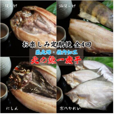 【毎月定期便】日本最北端から 一夜干しお楽しみ便【 北海道の居酒屋気分】全4回
