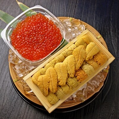 水揚げ直送生ウニ120g+醤油イクラ100g
