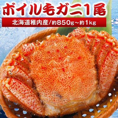 稚内産ボイル毛ガニ1尾(約850g~約1kg)
