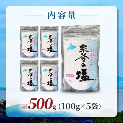 【天然ブランド塩】宗谷の塩100g×5袋