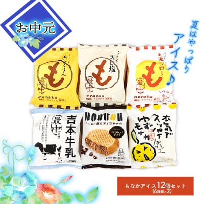 ★お中元★高知アイスの「もなかアイス」12個セット(6種類×2)