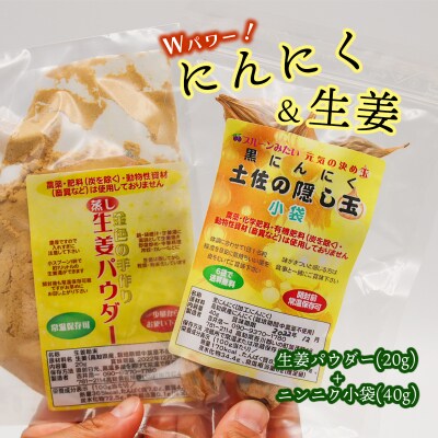 黒にんにく&「蒸し」生姜パウダーセット　(各2袋)