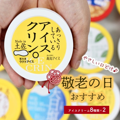 ★敬老の日★高知アイスの「アイスクリーム」　16個セット(8種類×2個)