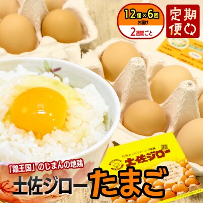 【定期便】土佐ジローたまご(12個入)×6回 約2週間毎に1回