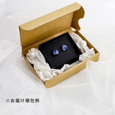 【奏華舎】～装う土佐和紙～ 手漉き藍紙ピアス(藍 / サンカク / アレルギー対応)