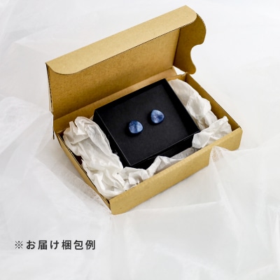 【奏華舎】～装う土佐和紙～ 手漉き藍紙イヤリング(藍 / サンカク / アレルギー対応)