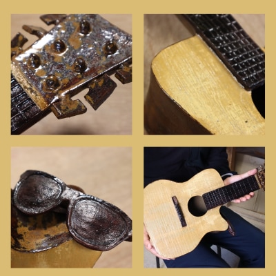 ギターの置物(陶器)