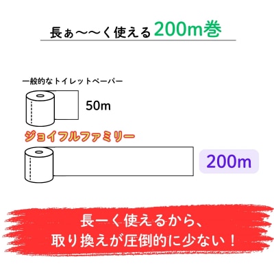 超長尺 トイレットペーパー ジョイフルファミリー 200m巻 24本入り