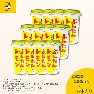 ぶんたんレモン　ストロータイプ　200ml　12本入り(高知アイス)