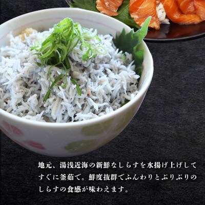 湯浅醤油を使ったサーモンとカンパチの漬け&釜揚げしらすの海鮮丼3種セット計300g【uot756A】