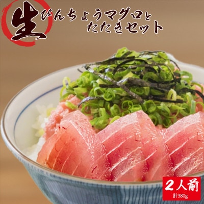 那智勝浦直送!天然もちもち生ビン長まぐろとたたきセット　2人前【uot804】