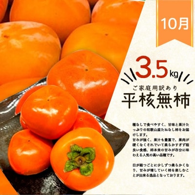 【発送月固定定期便】旬のご家庭用果物定期便 (ひらたねなし柿・富有柿・みかん)【tkb379】全3回