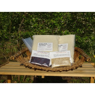 完全自然米　白米5kg(令和7年産)+古代米セット(黒米140g・緑米140g)