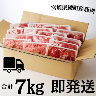 綾産母豚 こま切れ&ミンチセット　7kg