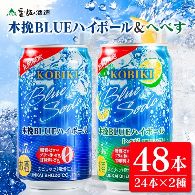 「九州&宮崎限定」木挽BLUE(木挽ブルー)ハイボール・へべすハイボール2種セット 計48本(綾町)