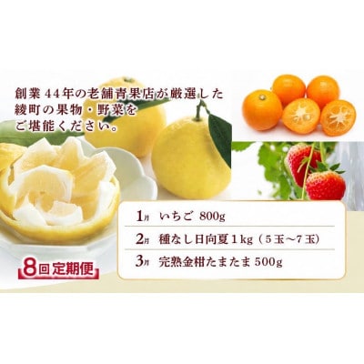 【発送月固定定期便】果物・野菜定期便【X20】(綾町)全8回