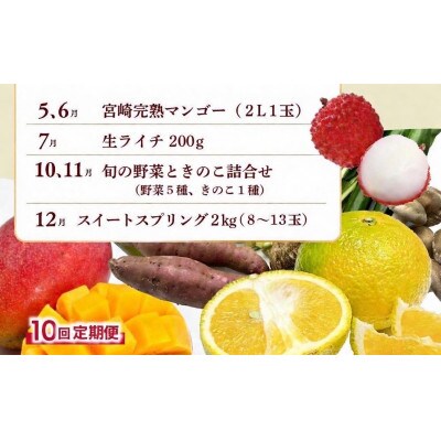 【発送月固定定期便】果物・野菜定期便【X21】全10回
