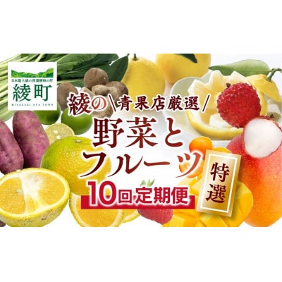 【発送月固定定期便】特選果物・野菜定期便【Y21】(綾町)全10回