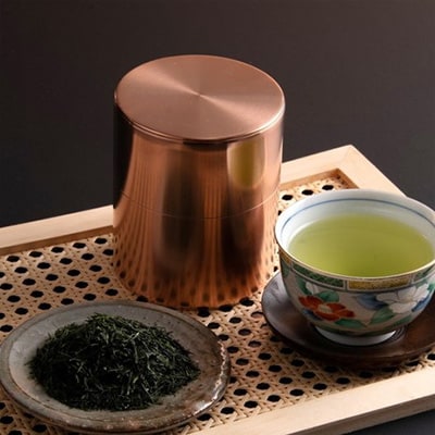 天皇杯受賞者の茶師　下岡久五郎作の手摘み玉露　　1缶入