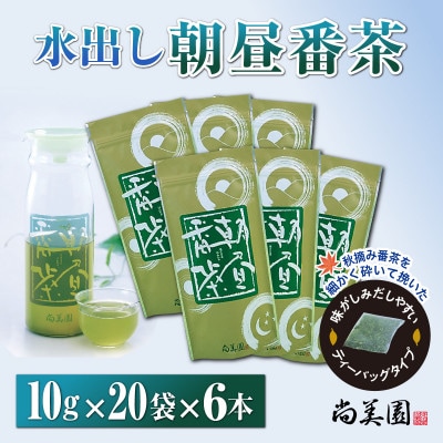 宇治・水出し朝昼番茶ティーバッグ　10g×20個入×6袋　クールサーバー付