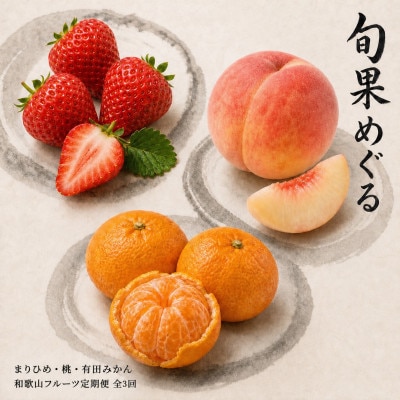 【発送月固定定期便】紀州和歌山産旬のフルーツセット(いちご・桃・有田みかん)全3回