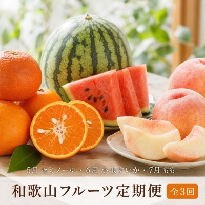【発送月固定定期便】紀州和歌山産旬のフルーツセット(セミノール・スイカ・桃)全3回