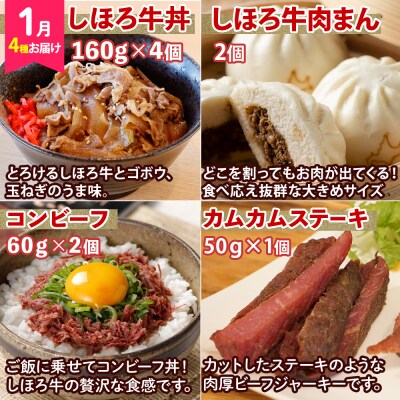 道の駅定期便 しほろ牛よくばりセット 全3回【L903】